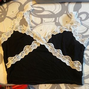 black and laces top